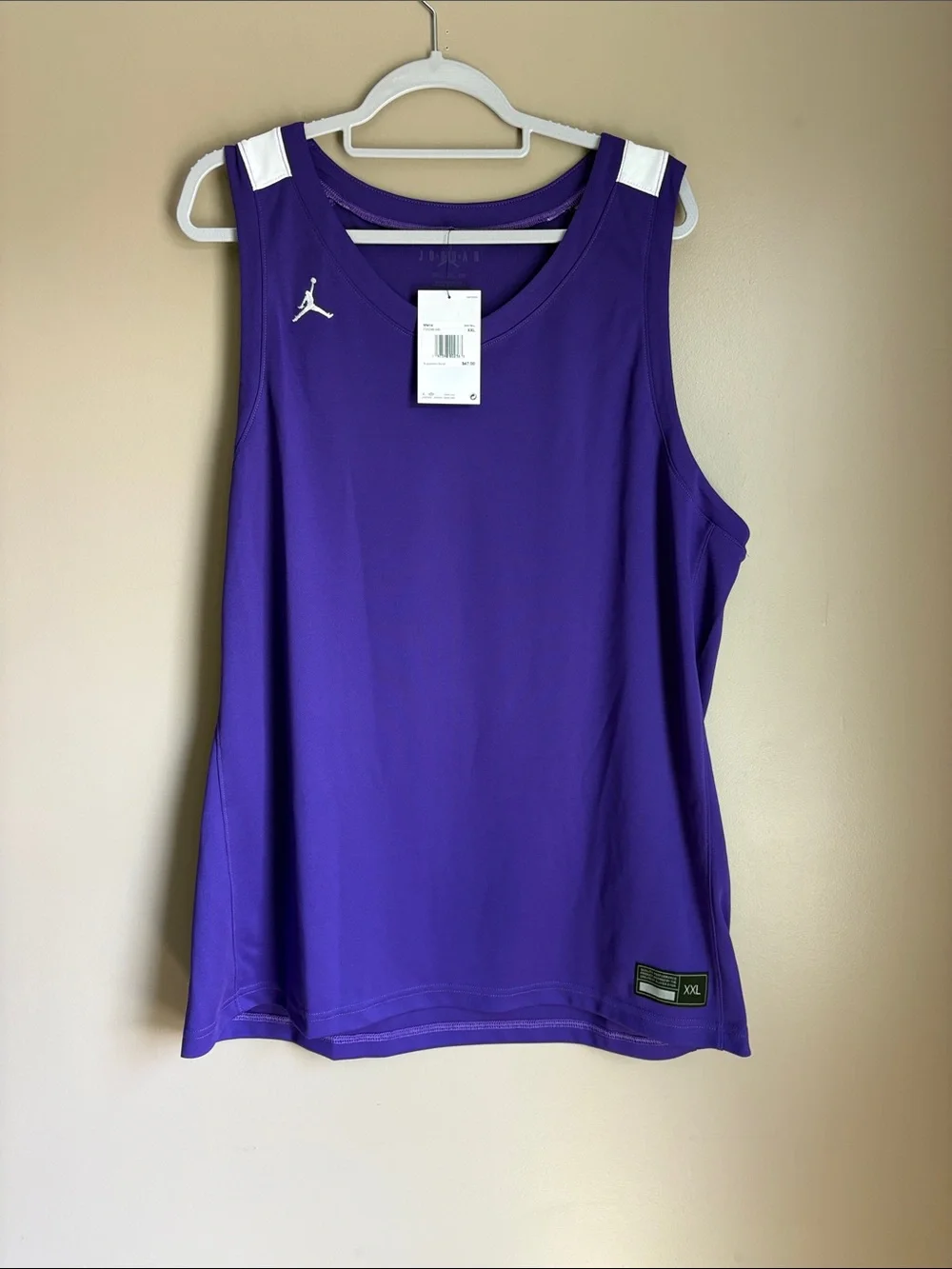 Jordan Purple Basketball Tank Top with White Accents